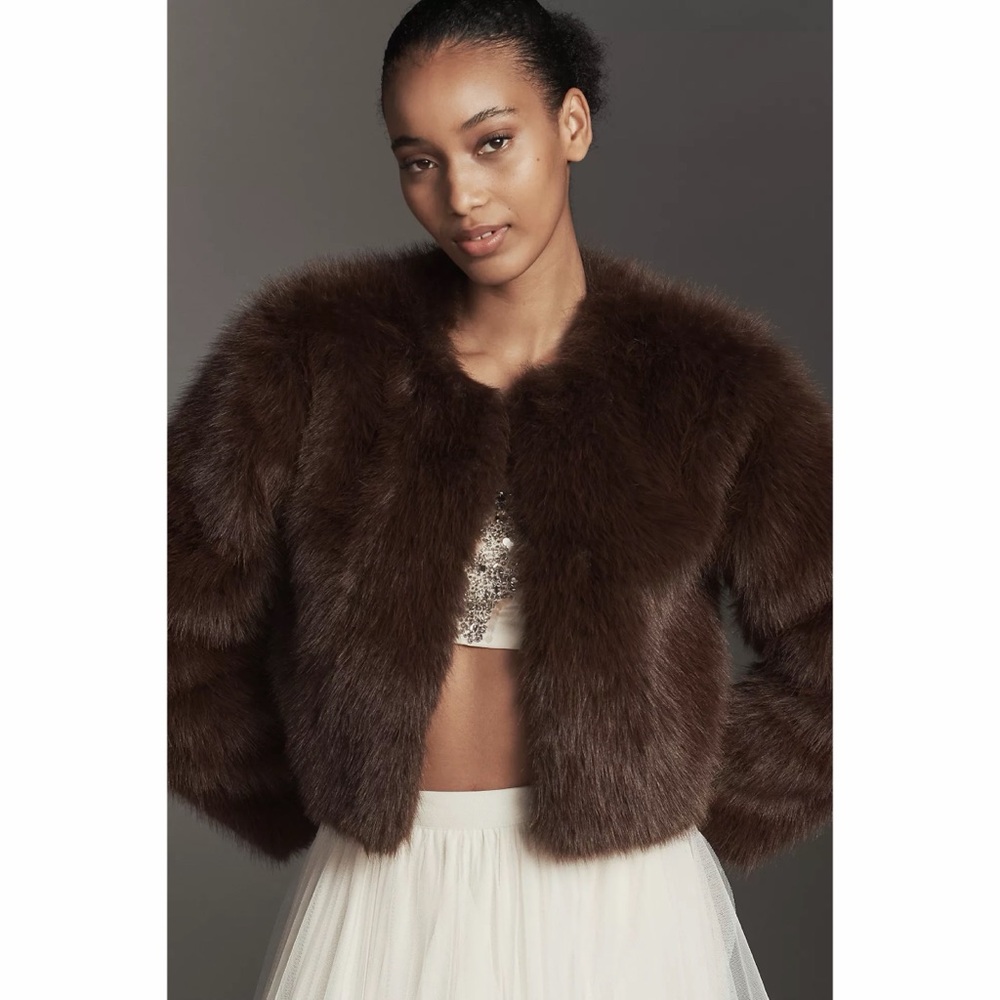Blank NYC Gala Affair Faux-Fur Crop Jacket